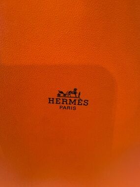 Hermès Black Logo on Iconic Orange Gift box